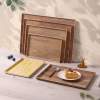 Customized Japanese-style tray, household plastic storage tray, melamine walnut wood grain rectangular storage tray, tea tray, ins wood Specification image